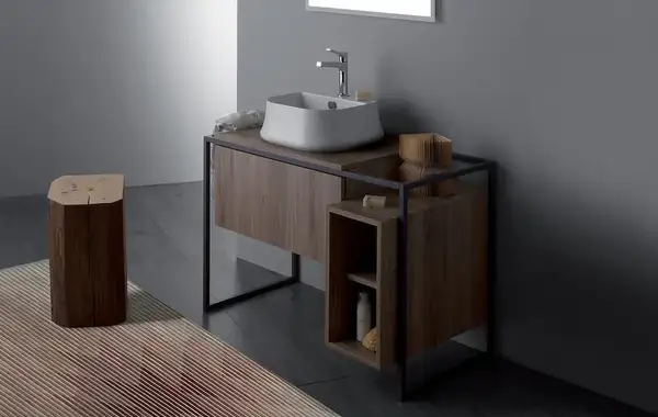 Тумба под раковину с консолью Simas Frame 105 х 57 х h72 см, дуб тёмный (FM1 Rovere scuro) фото 3 Aquada.com.ua Тумба под раковину с консолью Simas Frame 105 х 57 х h72 см, дуб тёмный (FM1 Rovere scuro) фото 3 Aquada.com.ua