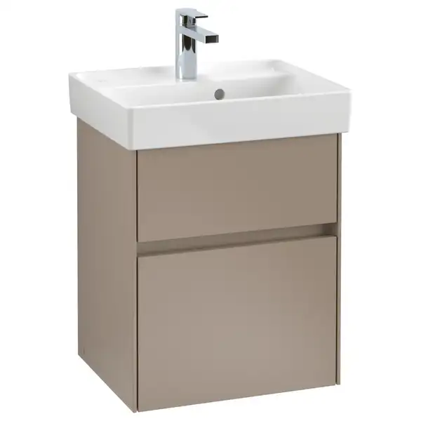 Тумба под умывальник с LED подсветкой 46 см Villeroy & Boch Collaro (Truffle Grey) (C006L0VG) фото 1 Aquada.com.ua