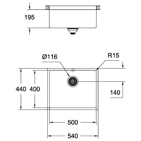 Мийка для кухні із нержавіючої сталі Grohe K700U (31574AL0)