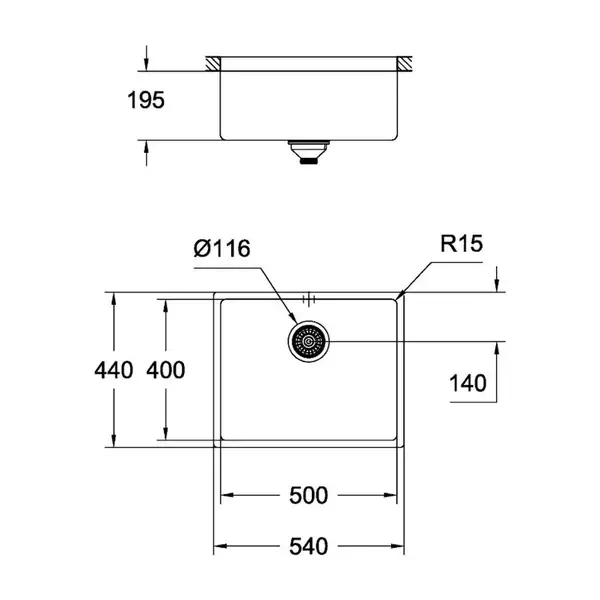 Кухонная мойка Grohe EX Sink K700 Undermount 31574DL0