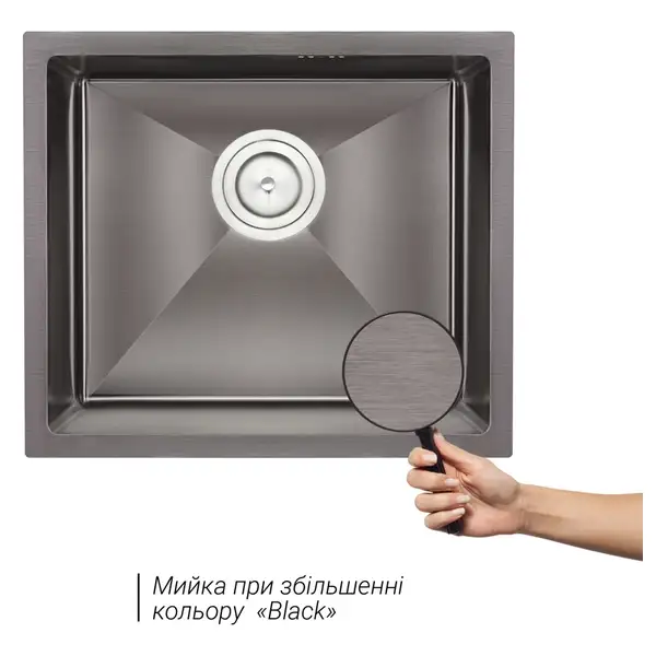 Кухонна мийка Qtap D4843BL Black 2.7/1.0 мм (QTD4843BLPVD2710) (QTD4843BLPVD2710) фото 3 Aquada.com.ua