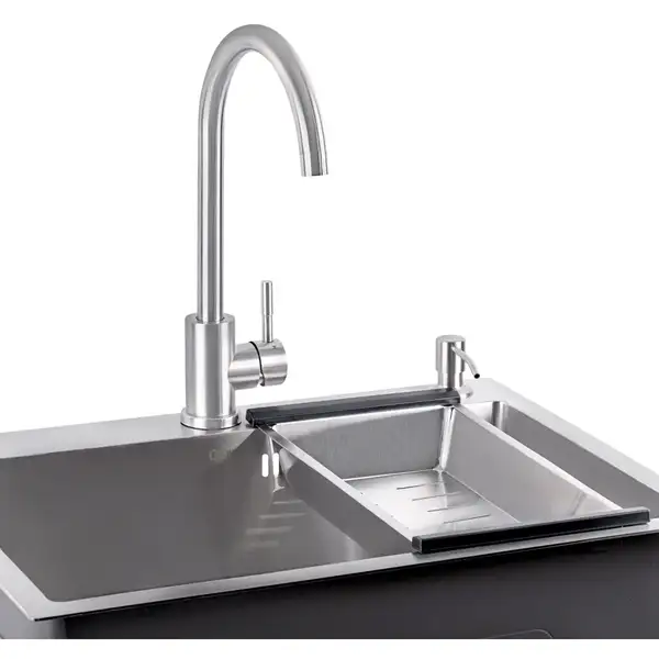 Набір 4 в 1 Qtap кухонна мийка D6045 Satin + змішувач + сушарка + дозатор для миючого засобу (QTD6045SET) фото 11 Aquada.com.ua