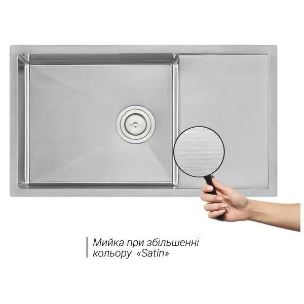Кухонна мийка Qtap D7844 Satin 3.0/1.2 мм (QTD784412) (QTD784412) фото 3 Aquada.com.ua