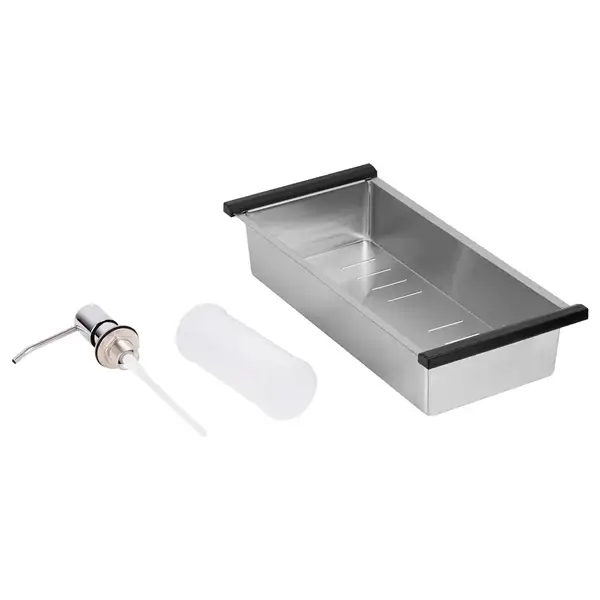 Набір 3 в 1 Qtap кухонна мийка DK6845L 3.0/1.2 мм Satin + сушарка + дозатор для миючого засобу (QTDK6845LSET3012) фото 9 Aquada.com.ua