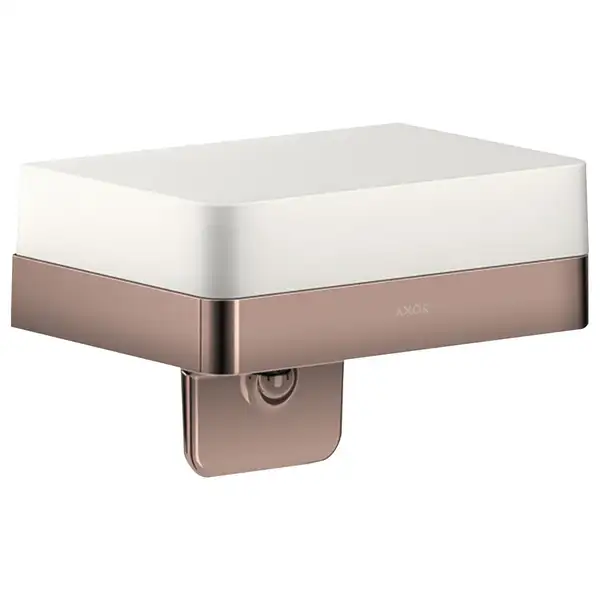 Мыльница Axor Universal Accessories, полированное красное золото/стекло матовое (42819300) фото 1 Aquada.com.ua