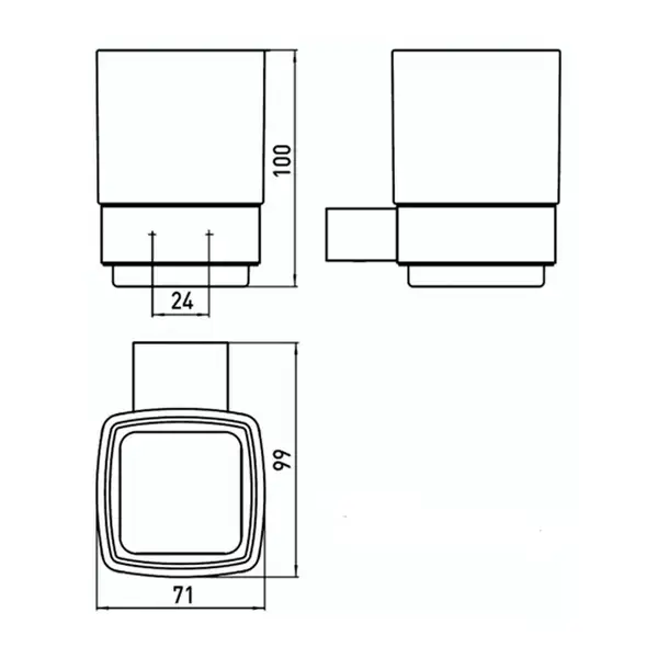 Набор аксессуаров 4-в-1 Emco Loft Black (цвет - чёрный матовый/стекло белое, матовое) (Loft Black 2) фото 5 Aquada.com.ua