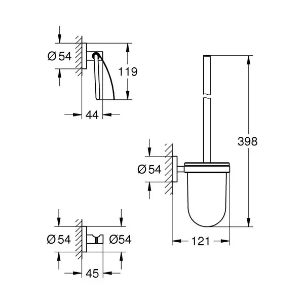 Набір аксесуарів 3 в 1 Grohe Essentials New (40407001) Набір аксесуарів 3 в 1 Grohe Essentials New (40407001)