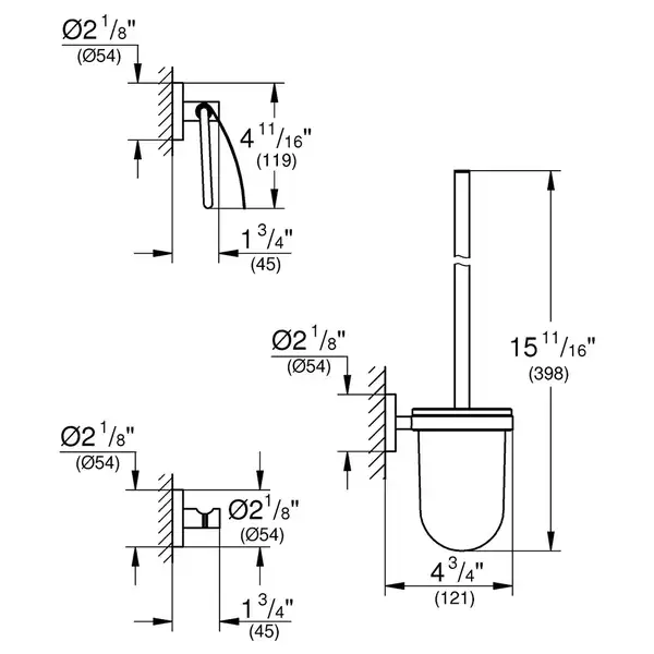GROHE Набор аксессуаров 3в1 Essentials (40407DC1) фото 2 Aquada.com.ua
