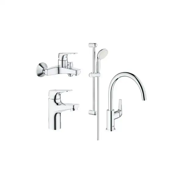 Grohe Набор смесителей BauFlow 4 в 1 для ванны и кухни (121640K) (121640K) фото 1 Aquada.com.ua