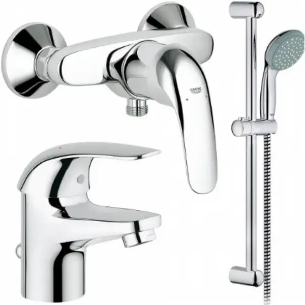 Набор смесителей Grohe Euroeco 123232 умыв,душ,стойка Набор смесителей Grohe Euroeco 123232 умыв,душ,стойка