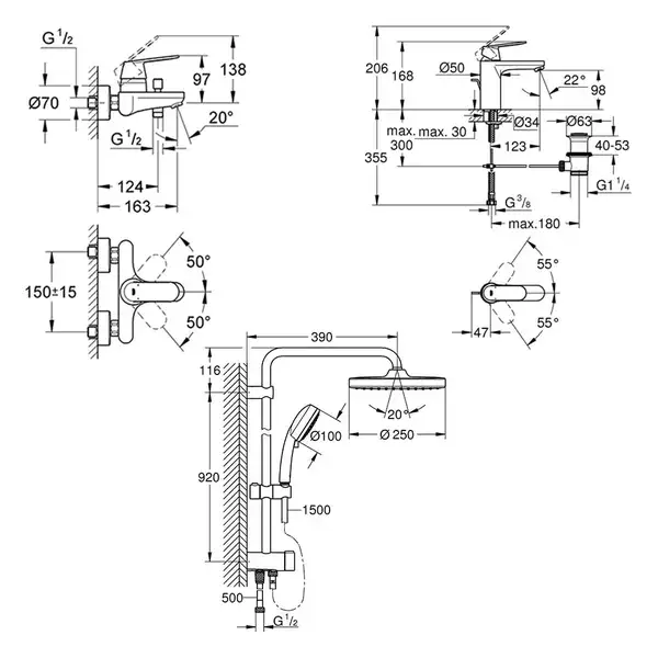 Набор смесителей Grohe Tempesta Cosmopolitan 126112R