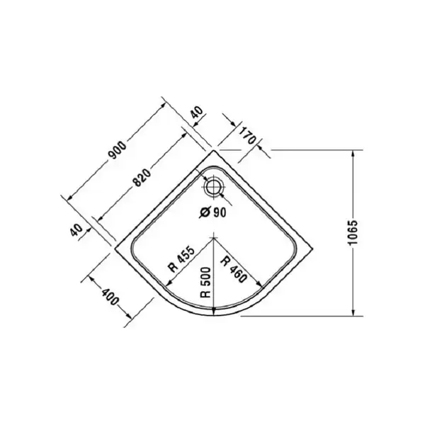Душевой поддон Duravit D-code D-Code 1/4 круга 900х900 мм (720108000000000) фото 2 Aquada.com.ua Душевой поддон Duravit D-code D-Code 1/4 круга 900х900 мм (720108000000000) фото 2 Aquada.com.ua