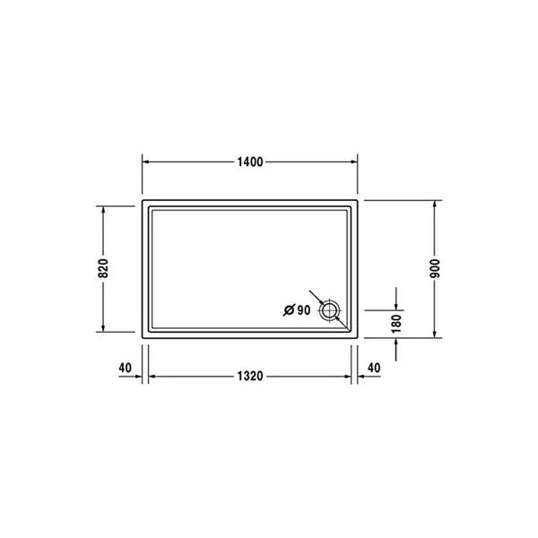 Душевой поддон Duravit Starck Slimline 1400х900 мм (720126000000000) фото 2 Aquada.com.ua