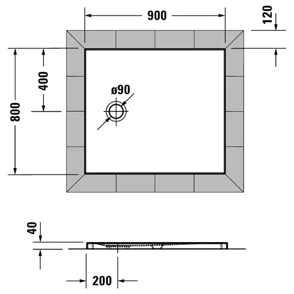 Душевой поддон 90 х 80 х 4 см Duravit Tempano, белый, с Antislip (720192000000000) фото 2 Aquada.com.ua Душевой поддон 90 х 80 х 4 см Duravit Tempano, белый, с Antislip (720192000000000) фото 2 Aquada.com.ua