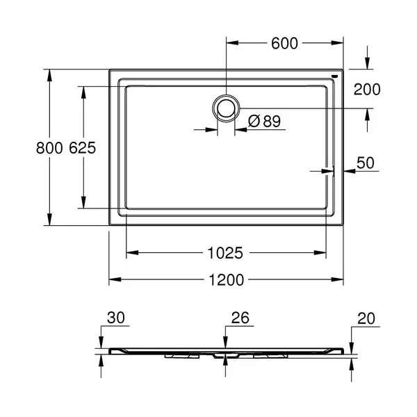 Душевой поддон Grohe 120 х 80 см, универсальный (39305000) фото 5 Aquada.com.ua Душевой поддон Grohe 120 х 80 см, универсальный (39305000) фото 5 Aquada.com.ua