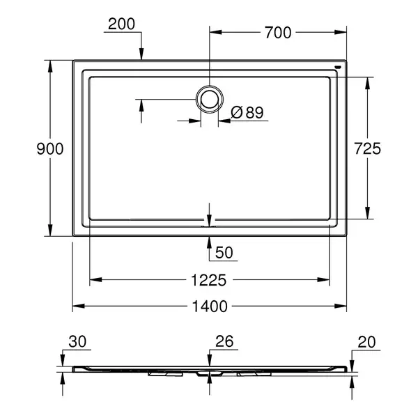 Душевой поддон Grohe 140 х 90 см, универсальный (39307000) фото 6 Aquada.com.ua Душевой поддон Grohe 140 х 90 см, универсальный (39307000) фото 6 Aquada.com.ua
