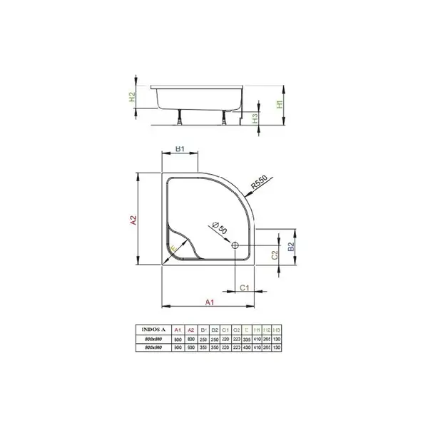 Душевой поддон Radaway Indos A 900х900 мм (SIA9090-01) фото 2 Aquada.com.ua Душевой поддон Radaway Indos A 900х900 мм (SIA9090-01) фото 2 Aquada.com.ua