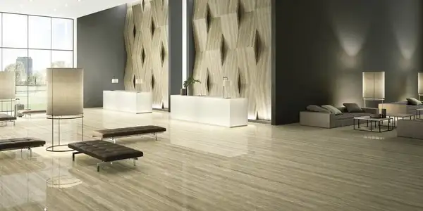 Плитка напольная Fiandre Marmi Maximum Travertino 75 х 75 см Lucidato (MML23677) фото 4 Aquada.com.ua