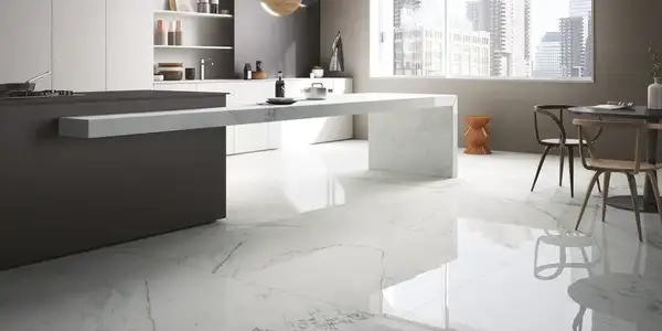 Плитка напольная Fiandre Marmi Maximum Premium White 75 х 75 см Semilucidato (MMS33677) фото 4 Aquada.com.ua