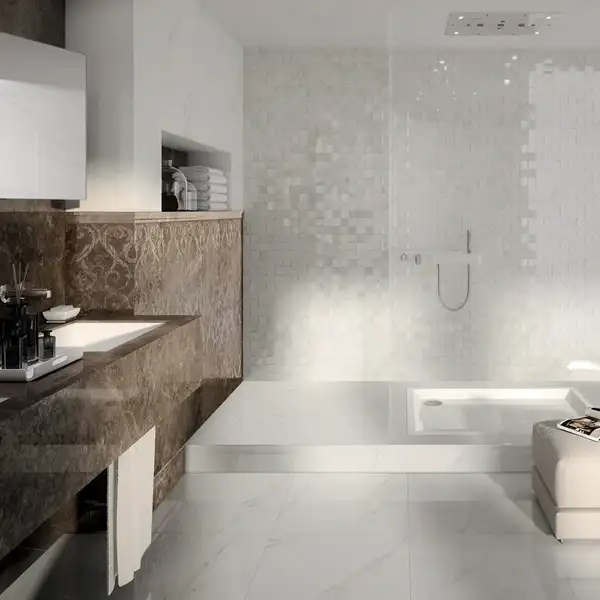 Керамическая плитка Mirage Jewels, Bianco Statuario 120x120 LUC, глянцевая (JW 01 LUC 120x120) фото 2 Aquada.com.ua