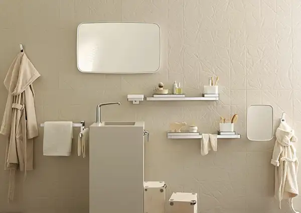 Полочка 300 мм Axor Universal Accessories, хром/стекло матовое (42838000) фото 3 Aquada.com.ua