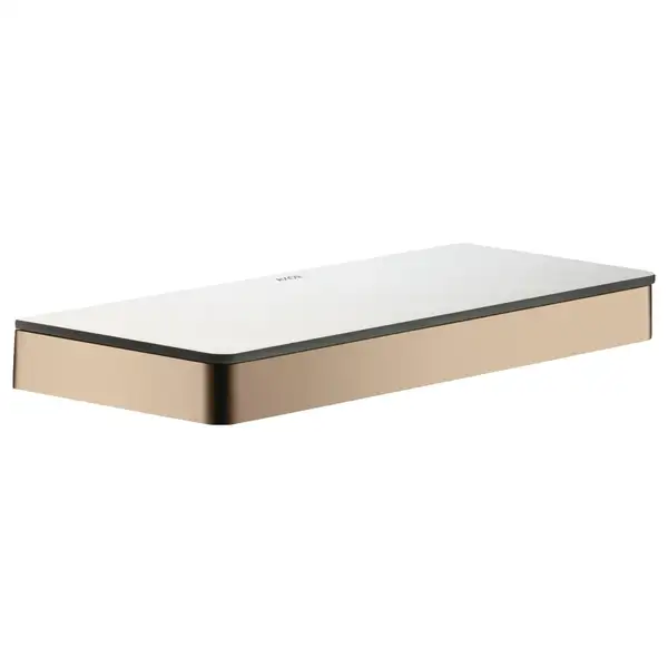 Полочка 300 мм Axor Universal Accessories, полированное красное золото/стекло матовое (42838300) фото 1 Aquada.com.ua