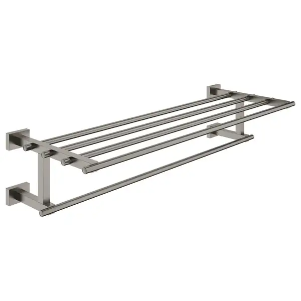 Полочка для полотенец 558 мм Grohe Essentials Cube, тёмный графит, матовый (40512AL1) фото 1 Aquada.com.ua