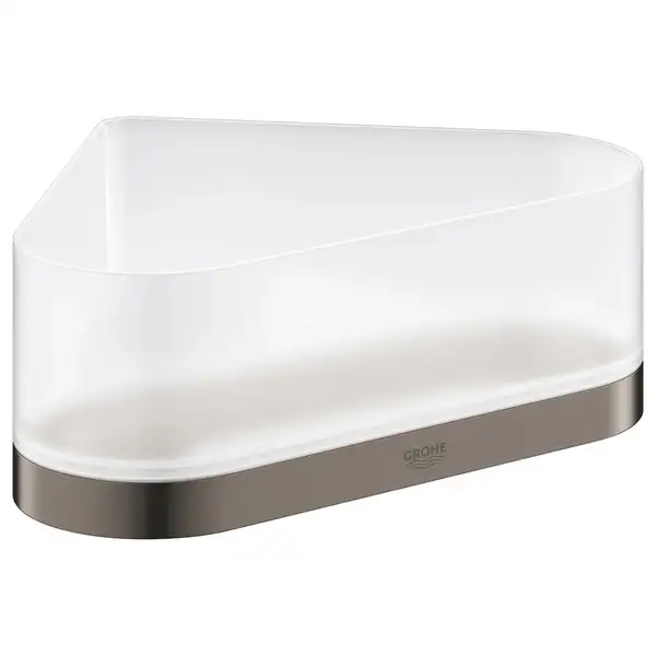 Полка угловая Grohe Selection, тёмный графит, матовый/стекло матовое (41038AL0) фото 1 Aquada.com.ua