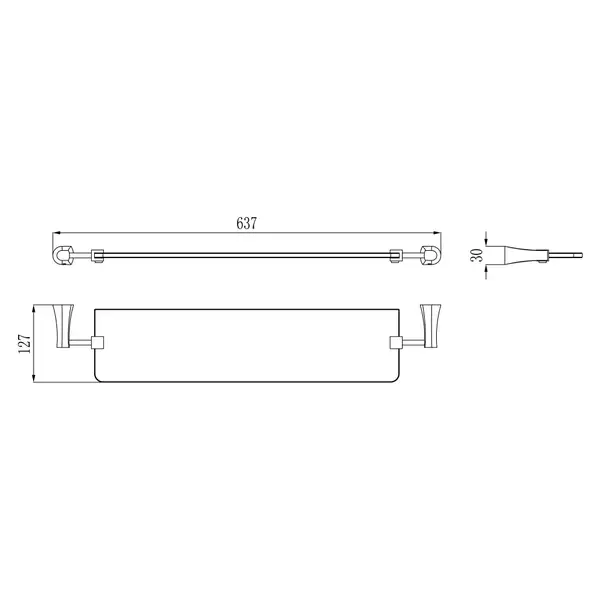 Полочка стелянная Imprese Cuthna (160280zlato) фото 2 Aquada.com.ua