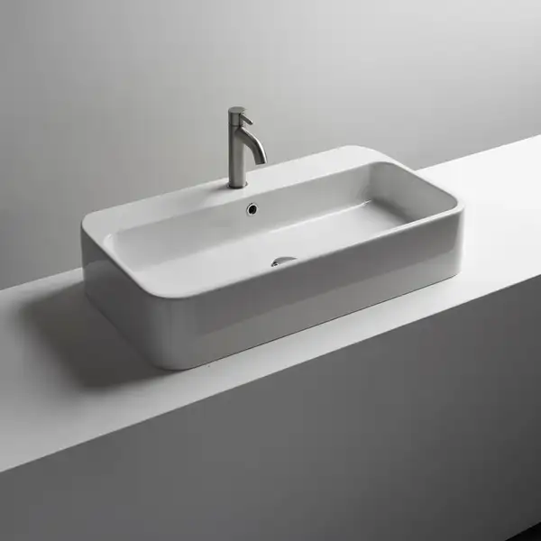 Раковина накладная на столешницу 80 х 45 см AXA Cosa, белый матовый (8630012) фото 2 Aquada.com.ua