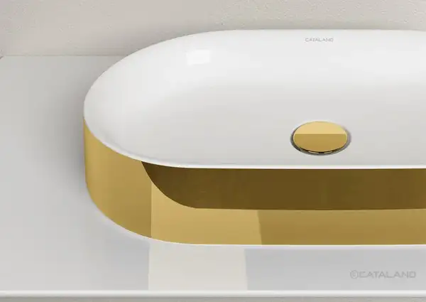Раковина накладная на столешницу Catalano Horizon 60 х 35 см, Gold-white (160AHZBO) фото 3 Aquada.com.ua