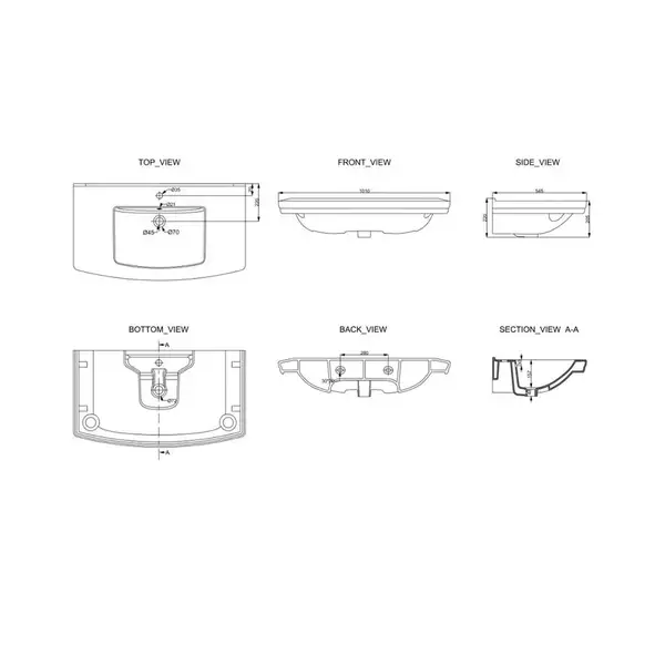 Раковина подвесная Devit Retro 101 х 54,5 см (1111127) фото 2 Aquada.com.ua Раковина подвесная Devit Retro 101 х 54,5 см (1111127) фото 2 Aquada.com.ua
