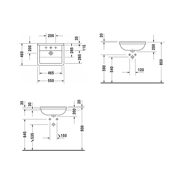 Раковина полувстраиваемая Duravit Starck 3 55 х 46 см (0310550000) фото 2 Aquada.com.ua Раковина полувстраиваемая Duravit Starck 3 55 х 46 см (0310550000) фото 2 Aquada.com.ua