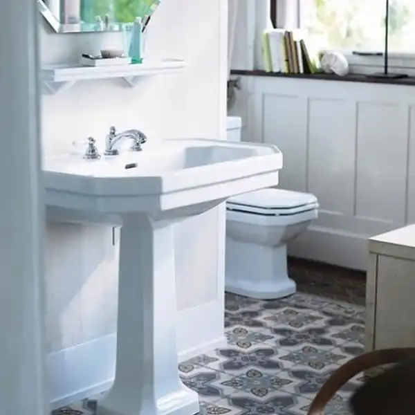 Подвесной умывальник Duravit 1930, 1 отверстие под смеситель (0438700000) фото 2 Aquada.com.ua