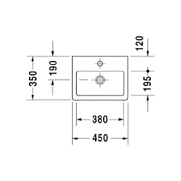 Раковина Duravit Vero 45х35 см (0704450060) фото 3 Aquada.com.ua