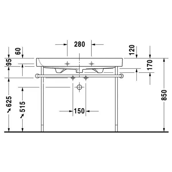 Раковина Duravit Happy D.2 100х50,5 см (с 3 отв. под смеситель) (2318100030) фото 3 Aquada.com.ua