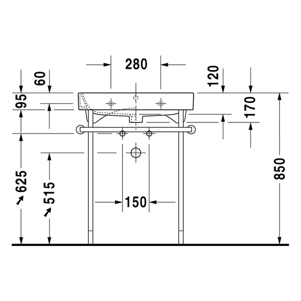 Раковина Duravit Happy D.2 65х50,5 см (с 3 отв. под смеситель) (2318650030) фото 2 Aquada.com.ua