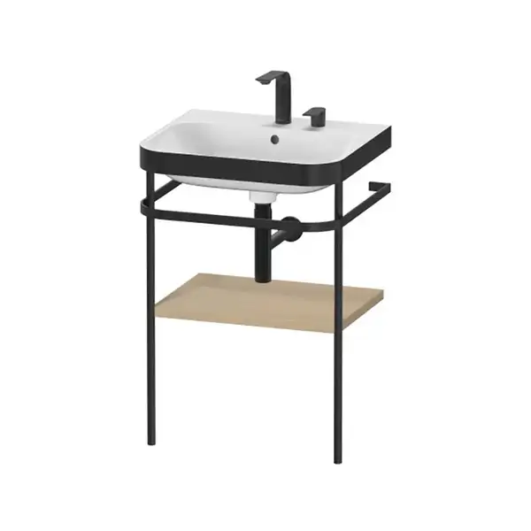 Раковина c-bonded с напольной металлической консолью Duravit Happy D.2 Plus 57,5 х 49 см (HP4735E7171) фото 1 Aquada.com.ua