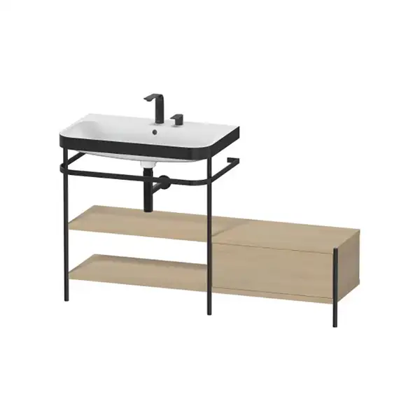 Раковина c-bonded с напольной металлической консолью Duravit Happy D.2 Plus 140 х 49 см (HP4752E7171) фото 1 Aquada.com.ua