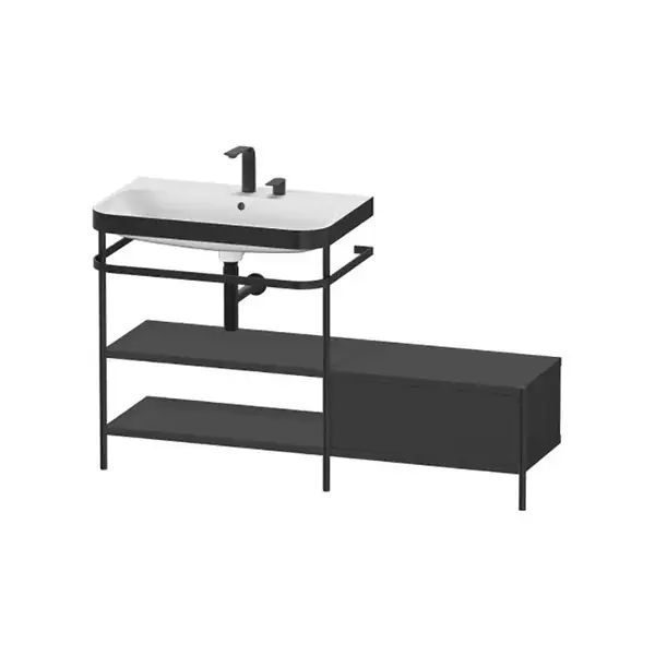 Раковина c-bonded с напольной металлической консолью Duravit Happy D.2 Plus 140 х 49 см (HP4752E8080) фото 1 Aquada.com.ua