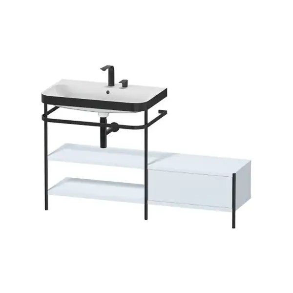 Раковина c-bonded с напольной металлической консолью Duravit Happy D.2 Plus 140 х 49 см (HP4752E9797) фото 1 Aquada.com.ua