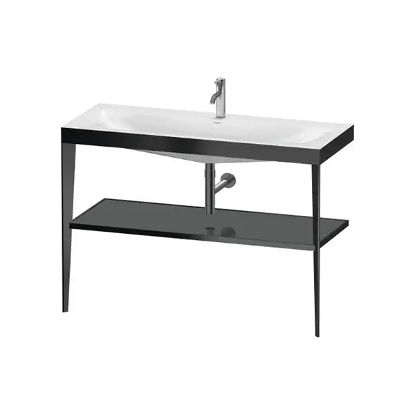 Металлическая консоль с раковиной c-bonded Duravit XViu 120 х 48 х h85 см, чёрный матовый/серый (XV4717OB289) фото 1 Aquada.com.ua