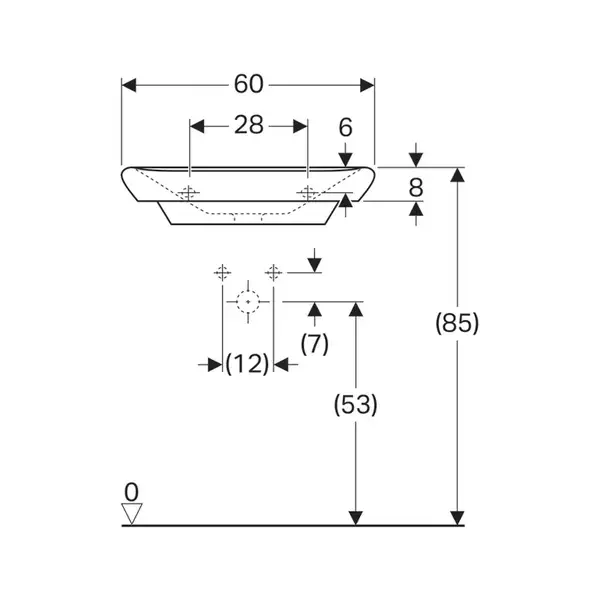 Geberit Раковина myDay 60 см 125460 із захисним покриттям KeraTect (125460600) Geberit Раковина myDay 60 см 125460 із захисним покриттям KeraTect (125460600)