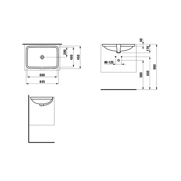 Раковина встраиваемая под столешницу Laufen Pro S 600 х 400 мм (H8119650001091) фото 4 Aquada.com.ua Раковина встраиваемая под столешницу Laufen Pro S 600 х 400 мм (H8119650001091) фото 4 Aquada.com.ua