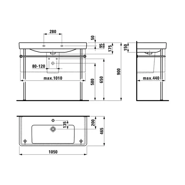 Раковина подвесная 105 х 46,5 см Laufen Pro S (H8139660001041) фото 4 Aquada.com.ua Раковина подвесная 105 х 46,5 см Laufen Pro S (H8139660001041) фото 4 Aquada.com.ua