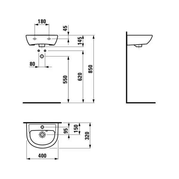 Маленькая (мини) раковина 40 х 32 см Laufen Pro (H8159510001041) фото 2 Aquada.com.ua Маленькая (мини) раковина 40 х 32 см Laufen Pro (H8159510001041) фото 2 Aquada.com.ua