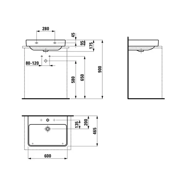 Раковина накладная на столешницу 60 х 46,5 см Laufen Pro S (H8169630001041) фото 4 Aquada.com.ua Раковина накладная на столешницу 60 х 46,5 см Laufen Pro S (H8169630001041) фото 4 Aquada.com.ua