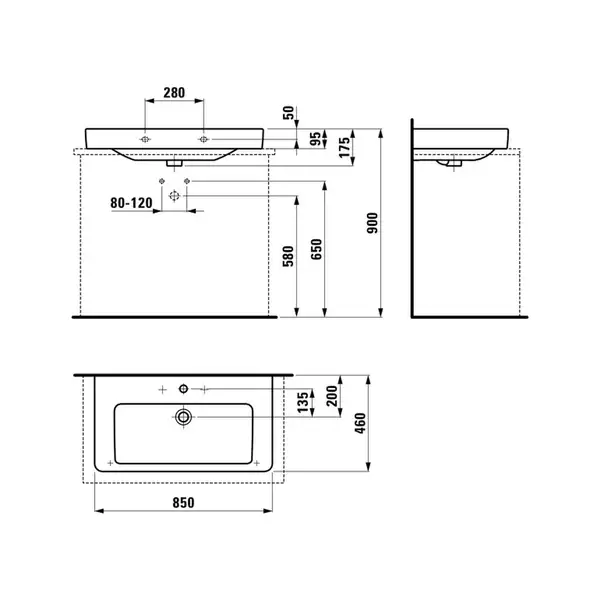 Раковина накладная на столешницу 85 х 46,5 см Laufen Pro S (H8169650001041) фото 2 Aquada.com.ua Раковина накладная на столешницу 85 х 46,5 см Laufen Pro S (H8169650001041) фото 2 Aquada.com.ua