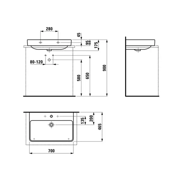 Раковина накладная на столешницу 70 х 46,5 см Laufen Pro S (H8169670001041) фото 2 Aquada.com.ua Раковина накладная на столешницу 70 х 46,5 см Laufen Pro S (H8169670001041) фото 2 Aquada.com.ua
