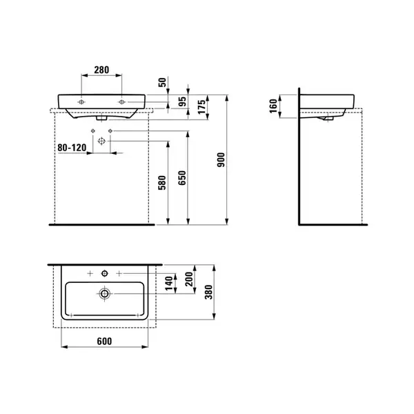 Раковина накладная на столешницу 60 х 38 см Laufen Pro S (H8179590001041) фото 4 Aquada.com.ua Раковина накладная на столешницу 60 х 38 см Laufen Pro S (H8179590001041) фото 4 Aquada.com.ua